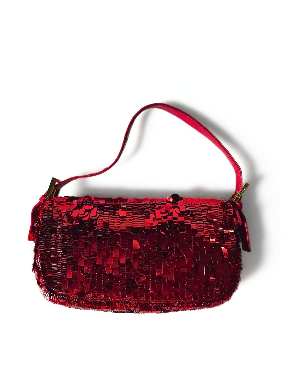 **SOLD**Fendi Baguette Vintage Ruby Red Sequins Red Version of ASO SATC - Picture 7 of 17